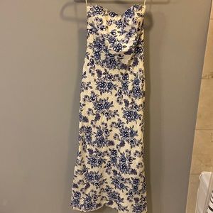 Blue and white floral dress